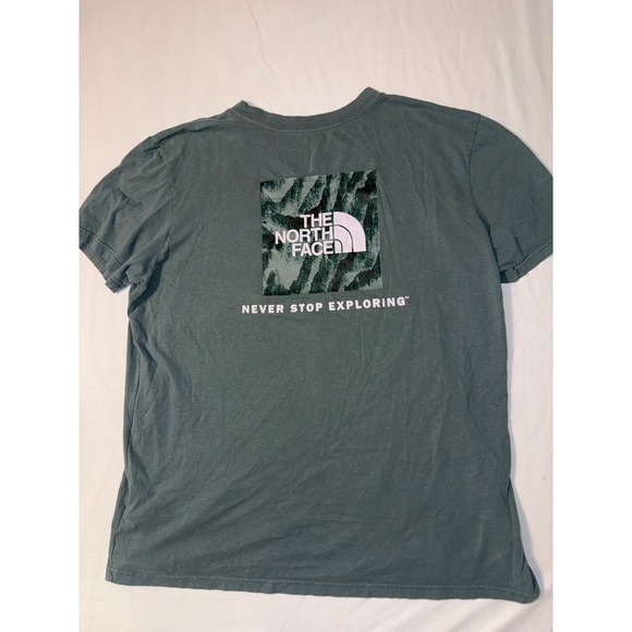 The North Face Mens XL Graphic T-Shirt Sage Green Never Stop Exploring Logo Tee - Picture 5 of 5